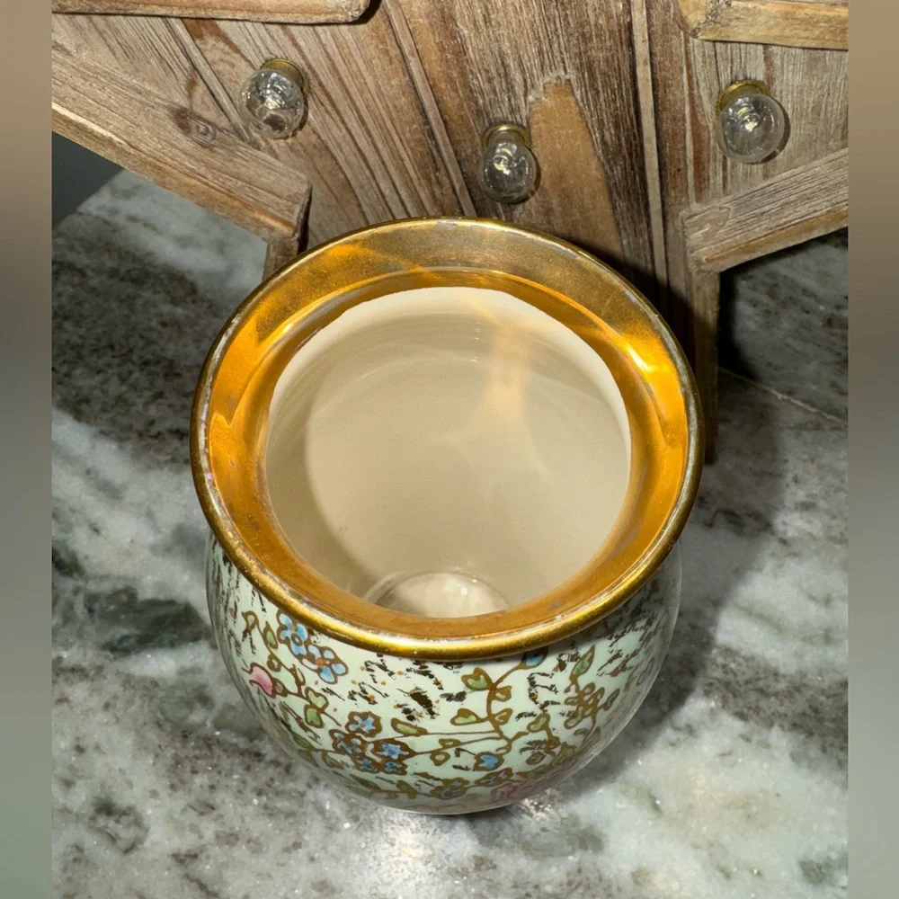 Vintage Japanese Floral Porcelain Vase